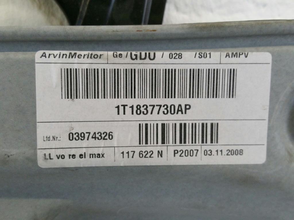 VW Touran 1T Bj.2008 Fensterheber vorn rechts elektrisch 1T1837730AP