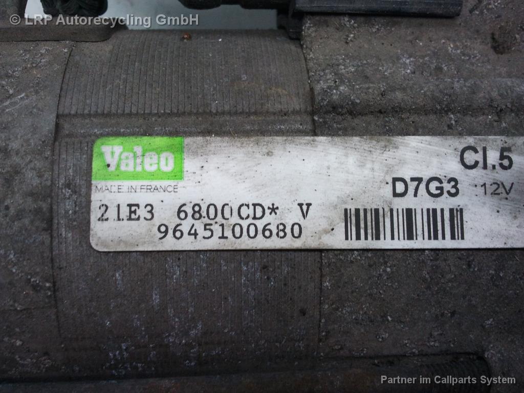Citroen C3 F BJ2003 Anlasser 1.4TD 66kw 9645100680 Valeo