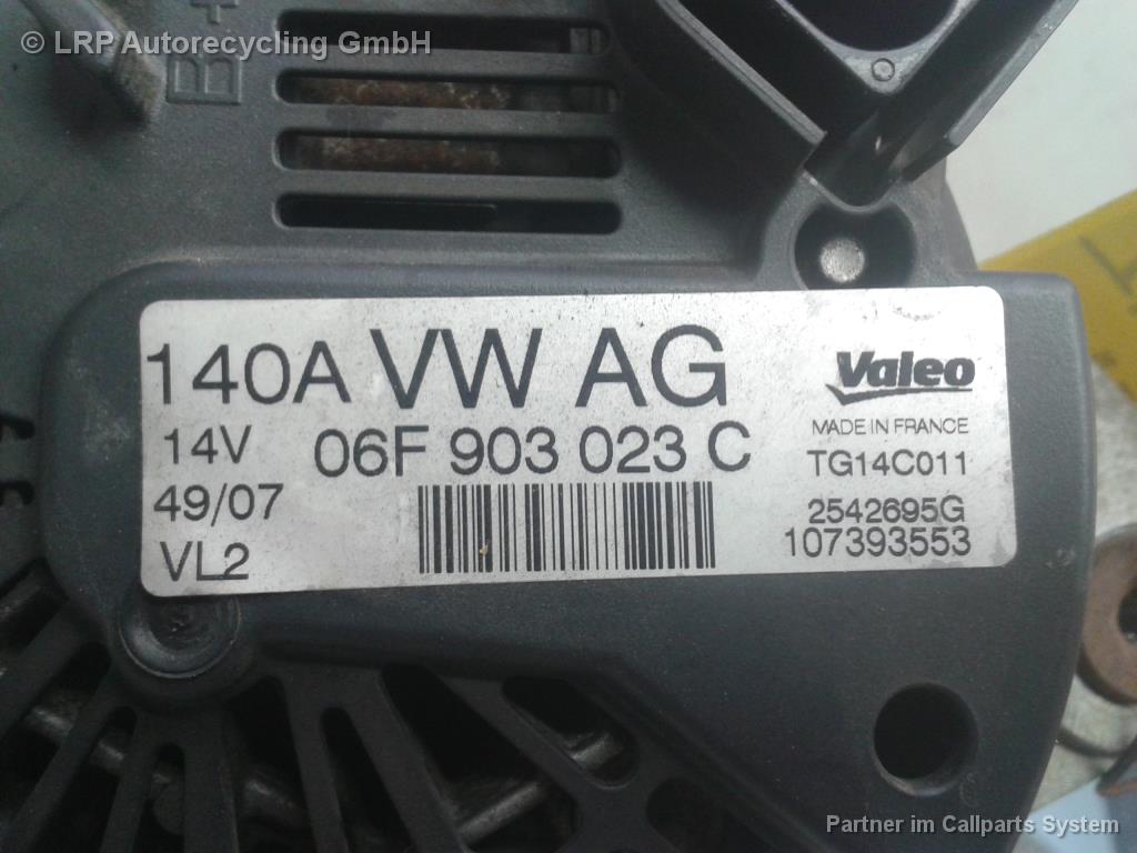 Seat Altea XL BJ2008 Lichtmaschine Generator 140A 06F903023C Valeo 1.9TD 77kw BLS