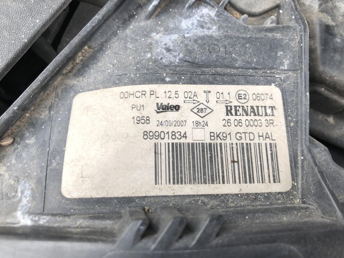 Renault Laguna III 3 Scheinwerfer links Hauptscheinwerfer Halogen stark Tr&uuml;b OE