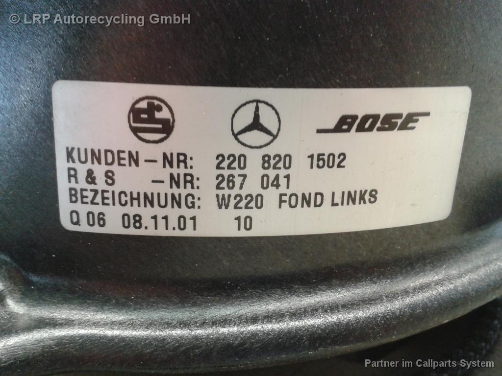 Mercedes S-Klasse W220 BJ2001 Lautsprecher Tür hinten links 2208201502 Bose