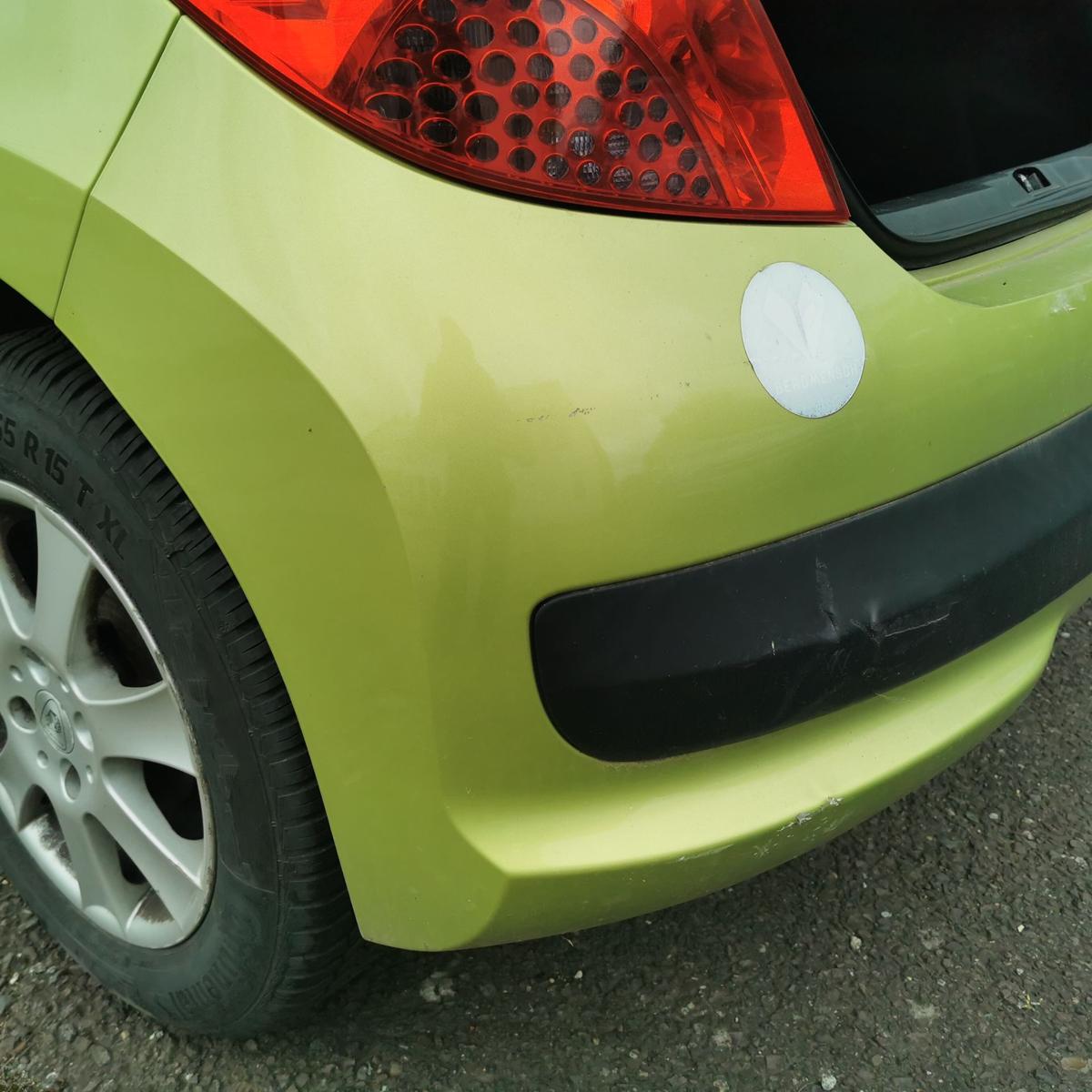 Stossfänger Stossstange Bumper hinten KAR Gelb Lacerta Peugeot 207 W 3 Türer