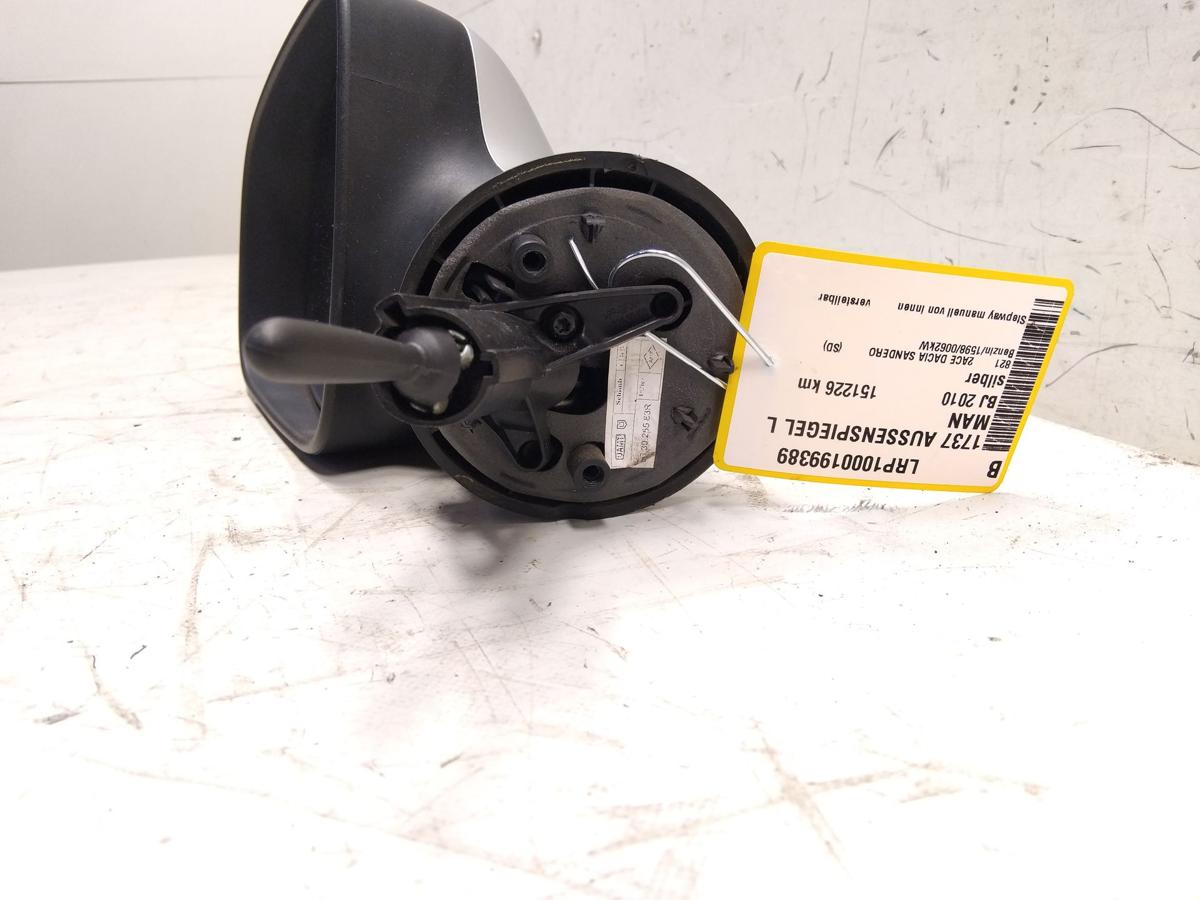 Dacia Sandero 1 Stepway original Au&szlig;enspiegel links silber manuell BJ2010