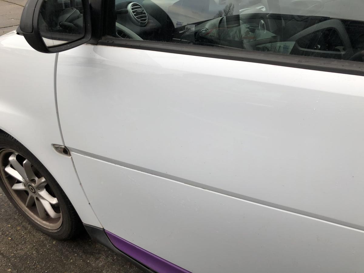 Smart 451 Mopf Tür vorn links Fahrertür mit elek Fensterheber EAZ Kristallweiß