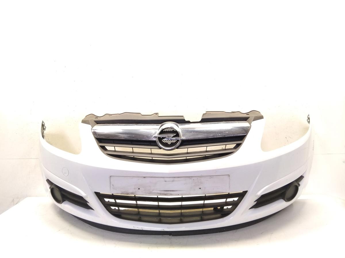 Opel Corsa D orig Sto&szlig;f&auml;nger Sto&szlig;stange vorn Z474 Casablancawei&szlig; BJ2010 m Grill