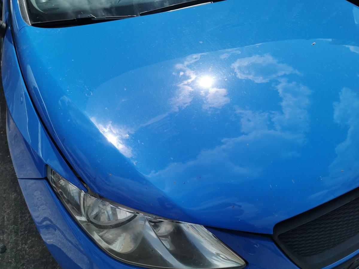 Seat Ibiza 6J Motorhaube Haube Klappe Deckel Bonnet vorn blau Hagelschaden