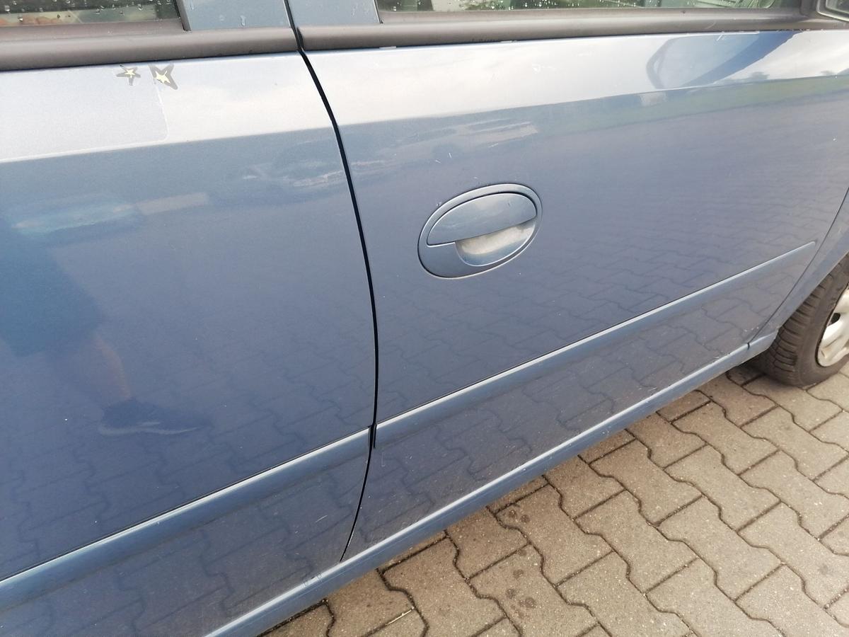 Opel Meriva A original T&uuml;r vorn rechts Blaumetallic Z21T Eisenherz Rohbau Bj.2008