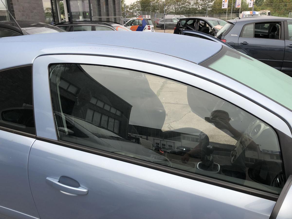 Opel Corsa D Tür vorn rechts Beifahrertür im Rohbau 3 türer Z21C Aeroblau