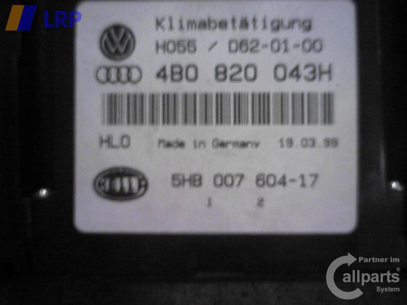 Audi A6 4B original Heizungsregulierung 5HB00760417 BJ1998