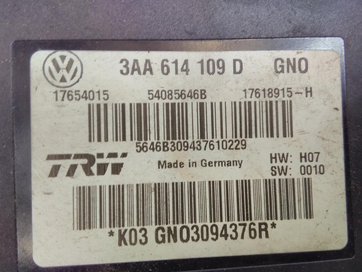 VW Passat 3C B7 ABS Block Steuergerät 3AA614109D TRW