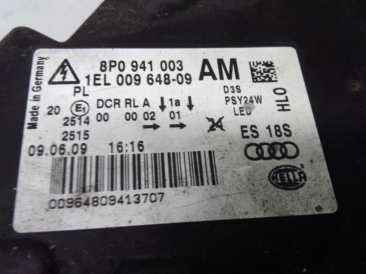 Audi A3 8P Facelift original Bi-Xenon Scheinwerfer links Bj.2009 8P0941003AM