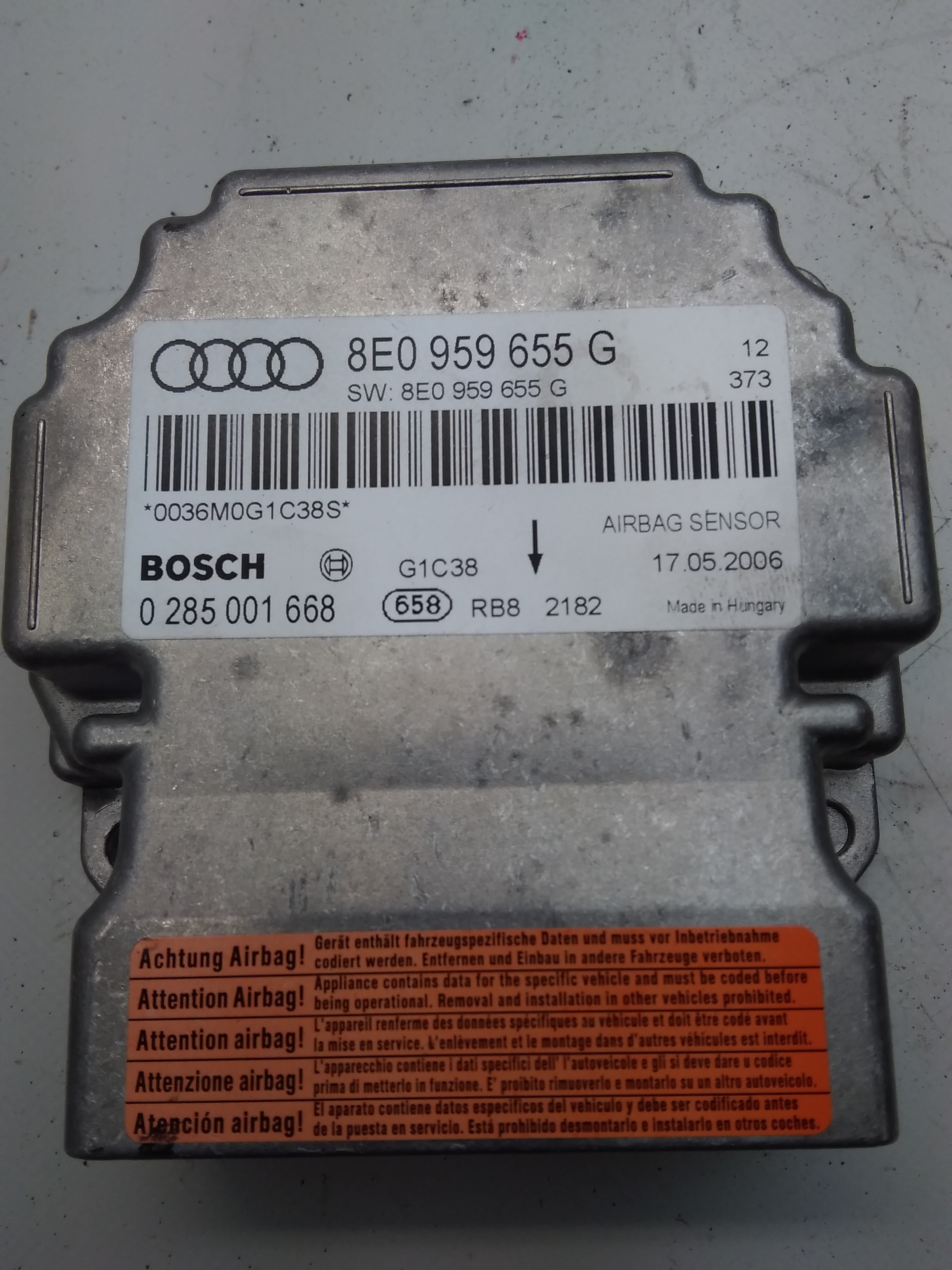 Audi A4 B7 8E0959655G Steuergerät Airbag original BJ2006 2,0TDI 103kw BPW