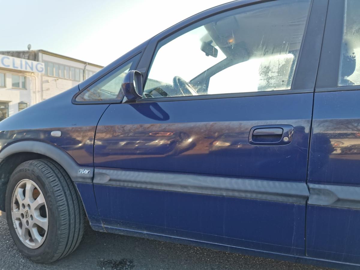 Opel Zafira A Fahrert&uuml;r T&uuml;r Autot&uuml;r Rohbaut&uuml;r vorn links Z20Z Atlantikblau