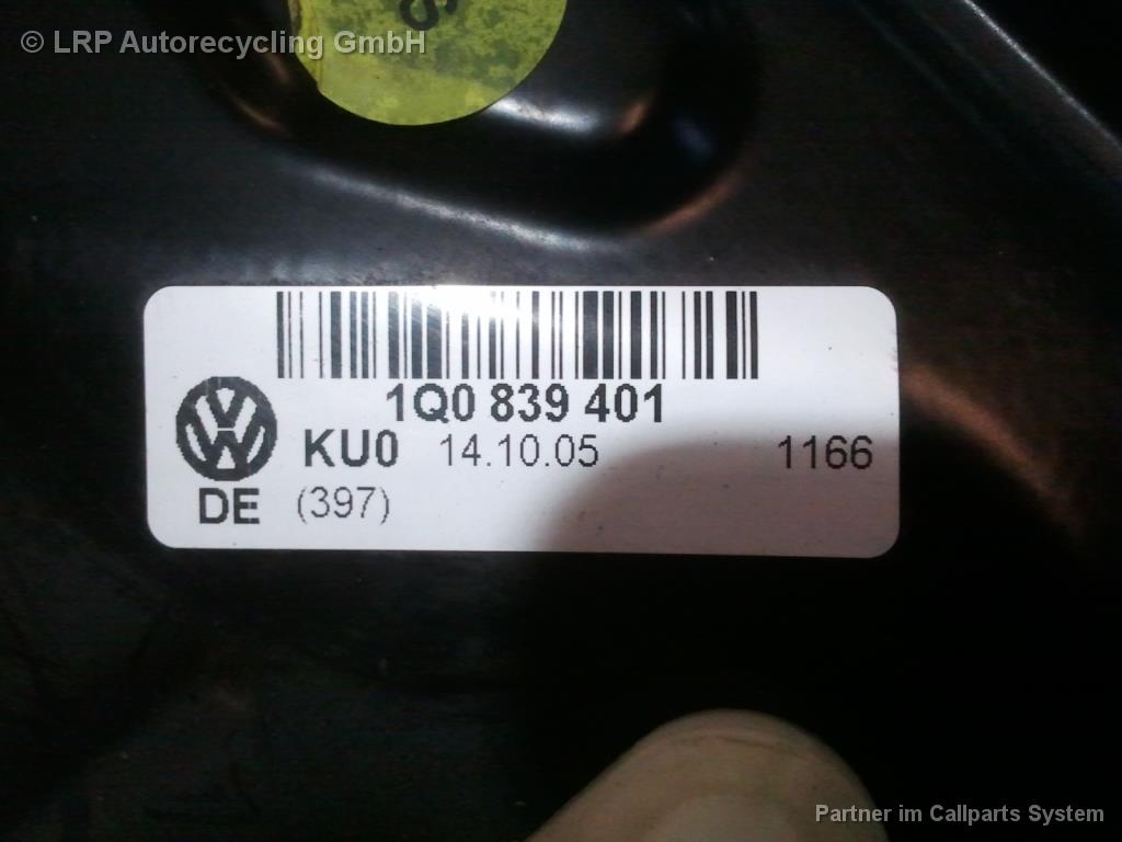 VW Eos Bj.2006 Grundplatte Fensterheber 1Q0839401 ohne Motor hinten rechts