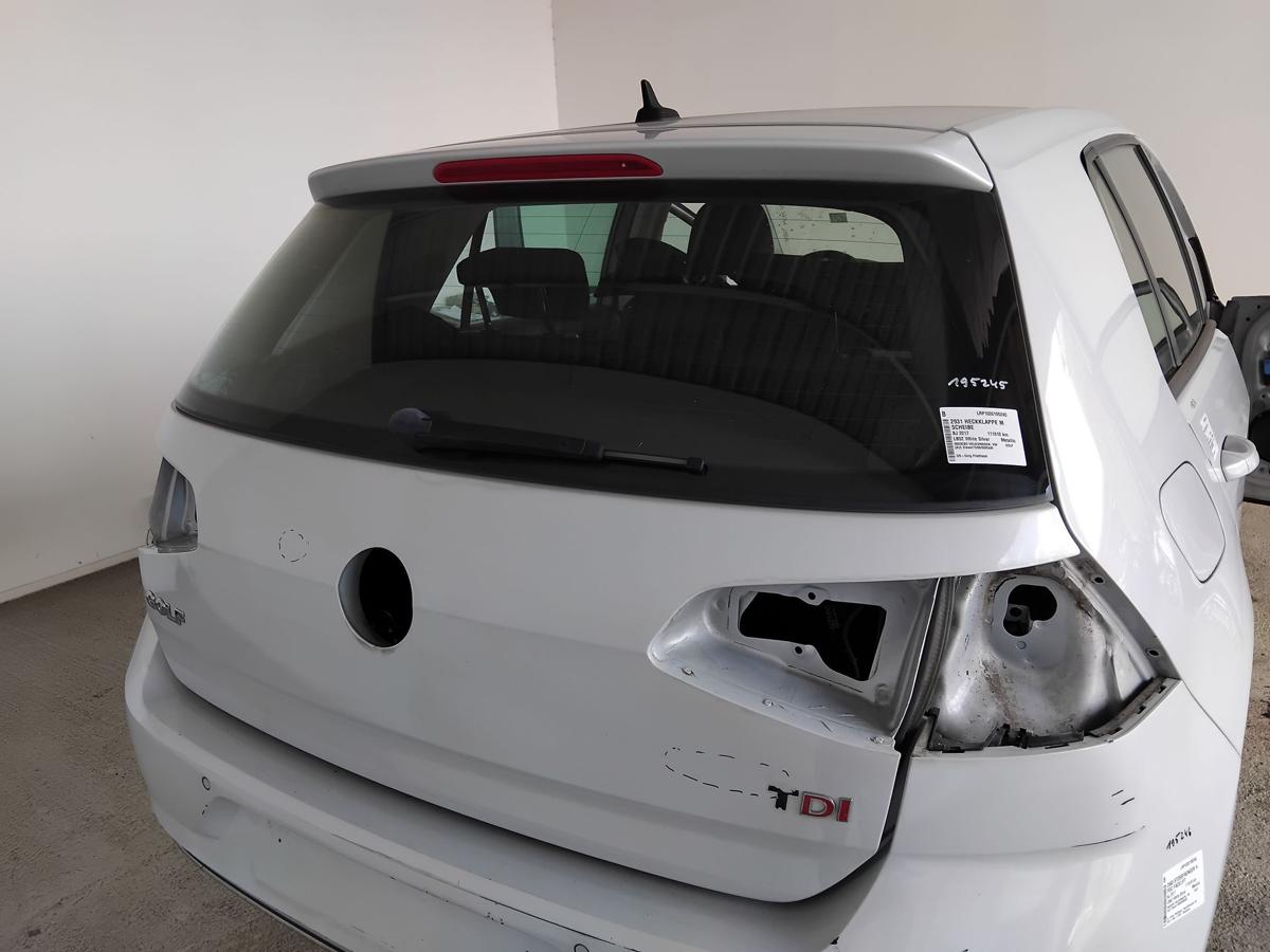 VW Golf 7 Facelift Heckklappe LB9Z White Silver mit Heckscheibe Fließheck BJ2017