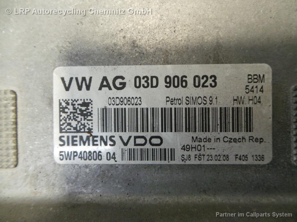 VW Polo 9N BJ 2008,Motorsteuergerät Steuergerät Motor 03D906023 5WP40806