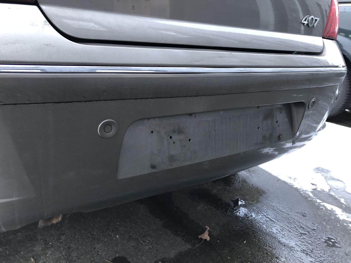 Peugeot 407 6D 6E Sto&szlig;f&auml;nger hinten PDC Limo Erlengrau Bumper Sto&szlig;stange