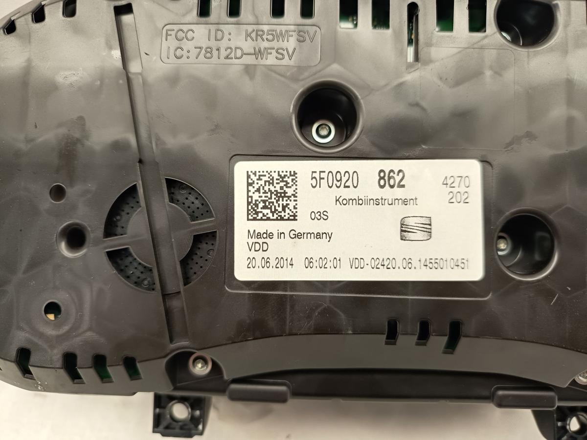Seat Leon 5F original Kombiinstrument Tacho 5F0920862 Baujahr 2014