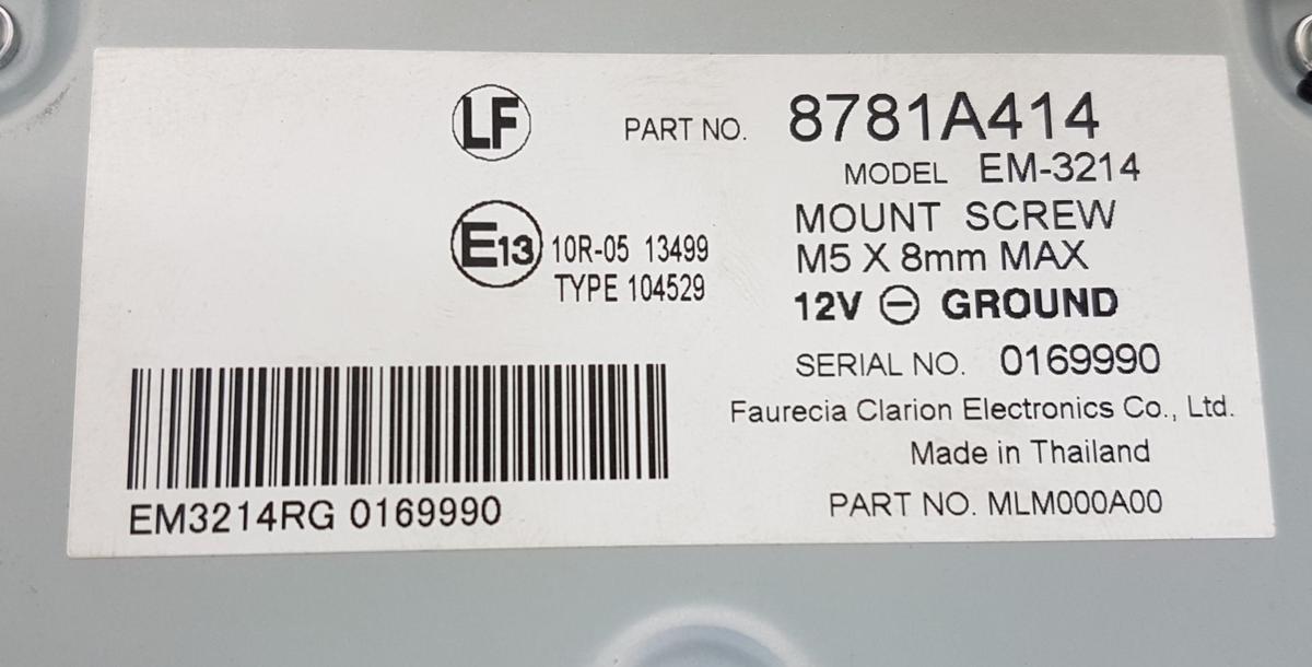 Mitsubishi Eclipse Cross Steuerger&auml;t R&uuml;ckfahrkamera Bj2023 8781A414
