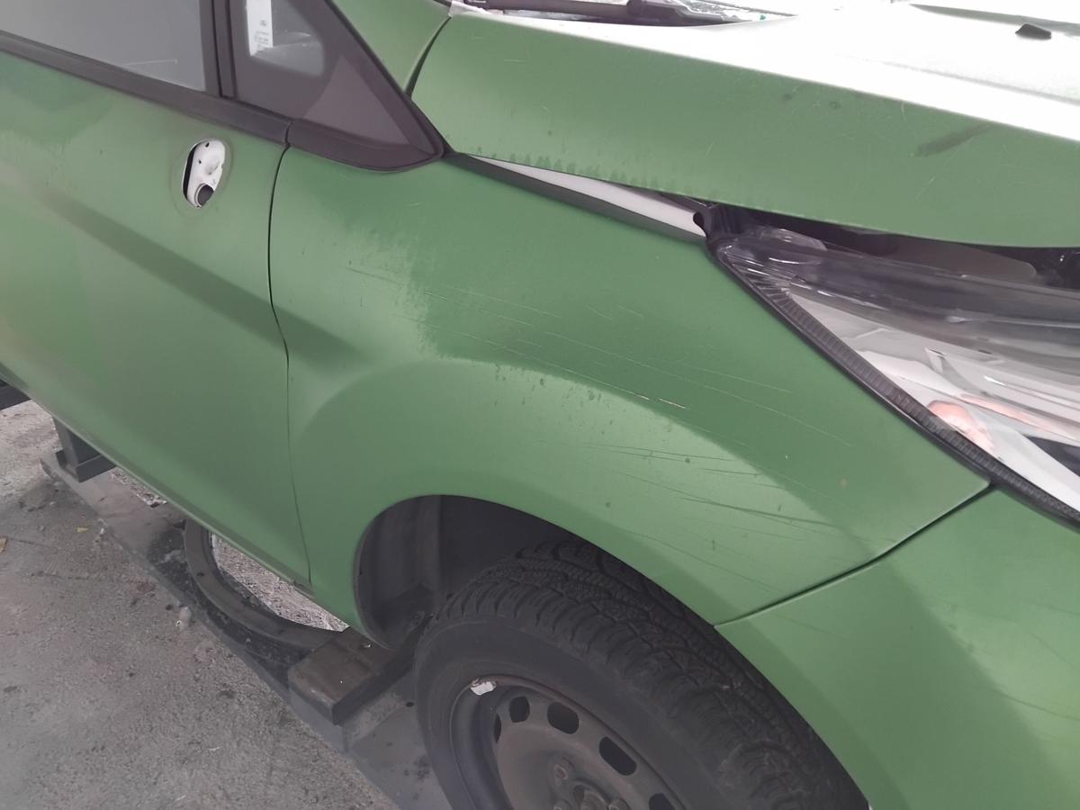 Ford Fiesta JA8 orig Kotfl&uuml;gel vorn rechts frostwei&szlig; gr&uuml;n foliert BJ2016 Facelift