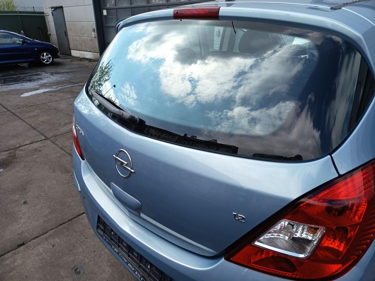 Opel Corsa D 5t&uuml;rer original Heckklappe mit Scheibe Z21C Aeroblau Bj 2007