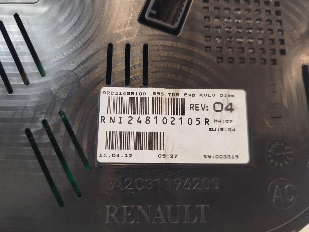 Renault Megane III 3 Tacho Kombiinstrument 1.2 Benzin 146tkm Cockpit OEM