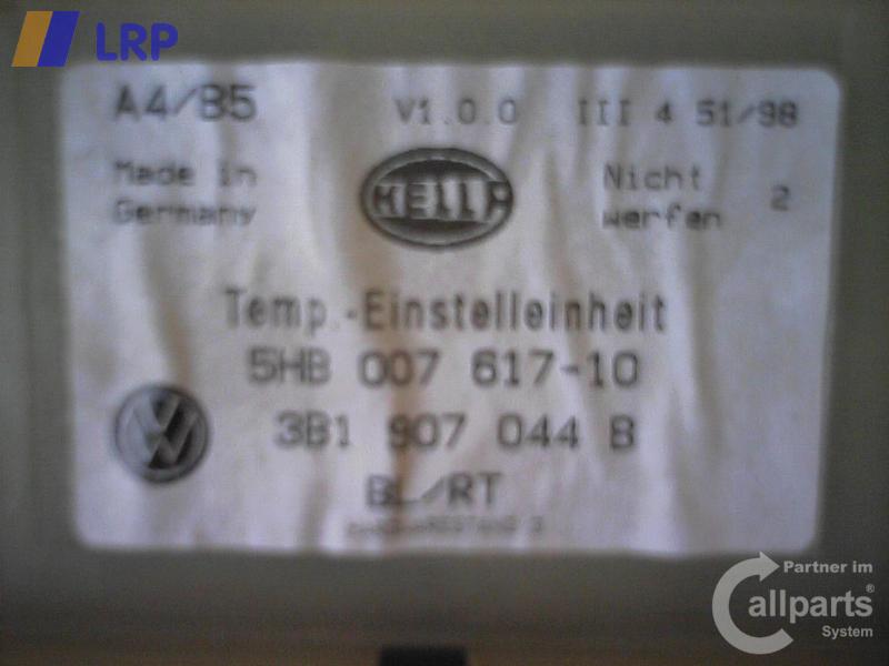 VW Golf 4 original Heizungsregulierung Klimabedienteil BJ1998