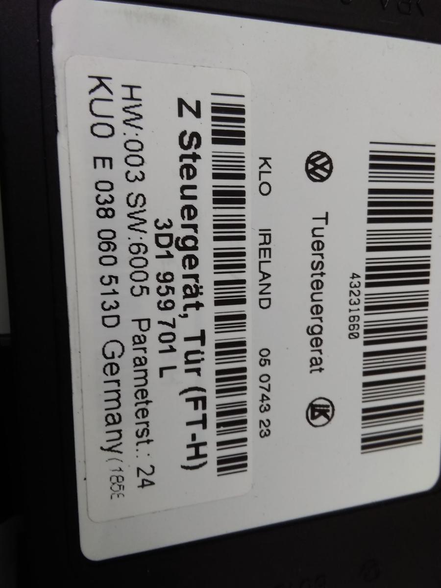 VW Phaeton GP4 original Fensterhebermotor vorn links mit Türsteuergerät Bj.2015