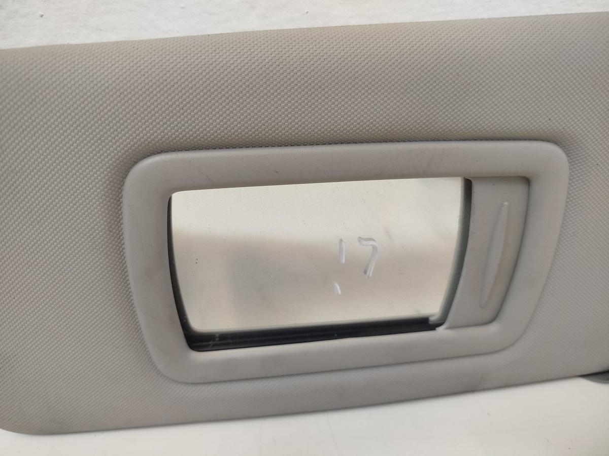 Renault Megane III 3 Sonnenblende vorn links mit Spiegel Fahrerseite grau beige