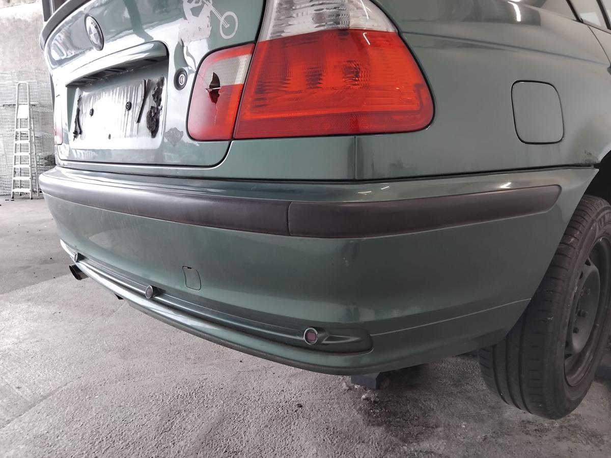 BMW 3er E46 Limousine orig Sto&szlig;f&auml;nger Sto&szlig;stange hinten PDC meergr&uuml;n 393 BJ1999