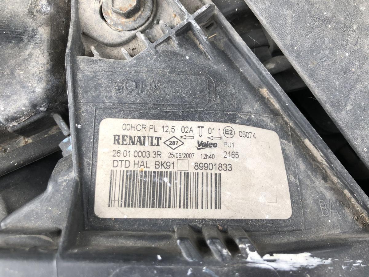 Renault Laguna III 3 Scheinwerfer rechts Hauptscheinwerfer Halogen stark Tr&uuml;b