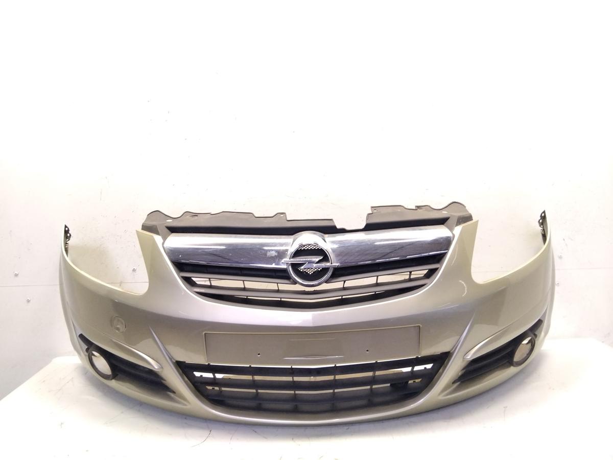 Opel Corsa D orig Sto&szlig;f&auml;nger Sto&szlig;stange vorn Z40M Champagnersilber BJ2007 m Grill
