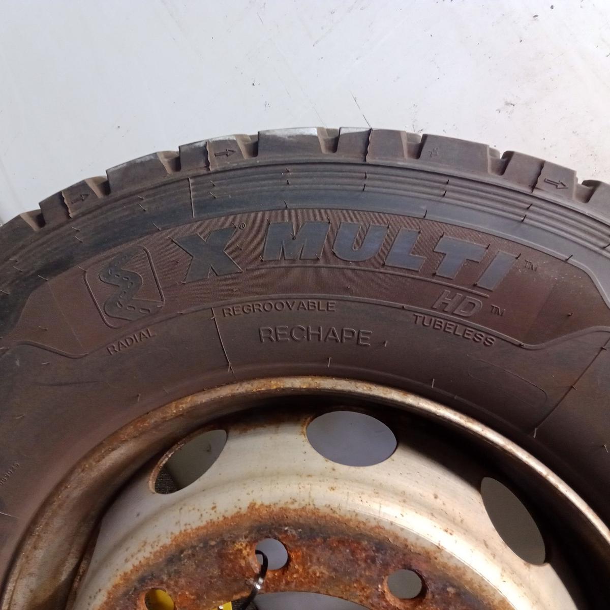 4 Komplettr&auml;der Reifen Antriebsachse 315/70R22.5 Michelin X Multi HD M&S aus 2023