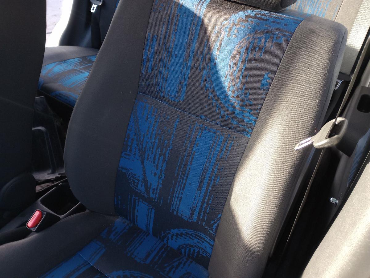 Opel Agila B orig Fahrersitz vorn links Stoff schwarz/blau mit Airbag 24Tkm Bj13