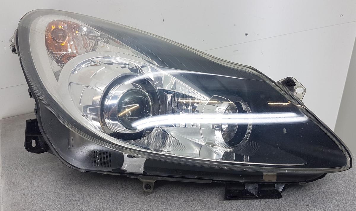 Opel Corsa D Hauptscheinwerfer Frontscheinwerfer rechts 13186386 Kurvenlicht Bj08