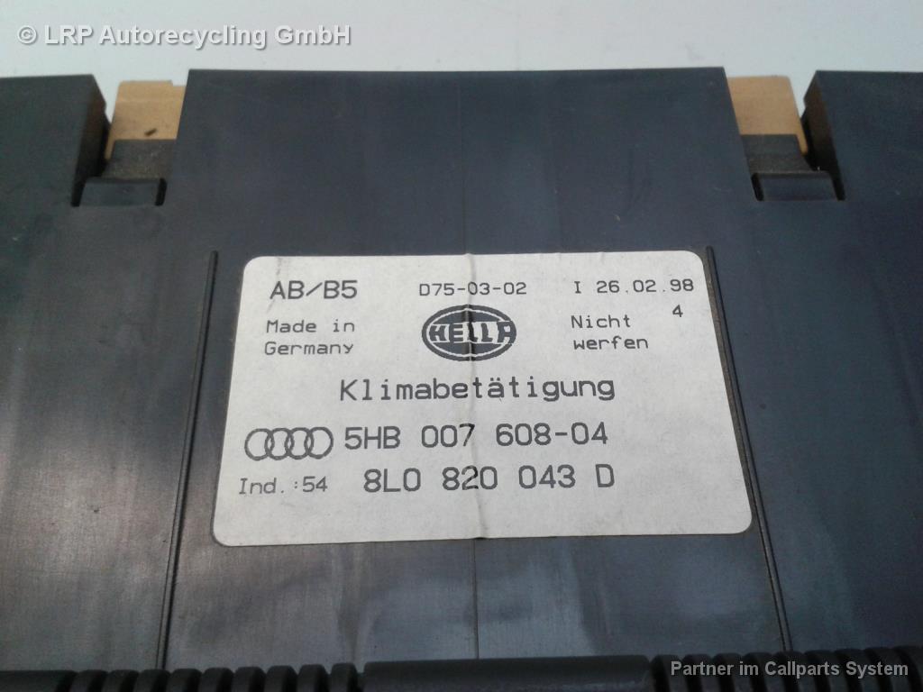 Audi A4 B5 Bj.1998 original Heizungsregulierung Klimabedienteil 8L0820043D