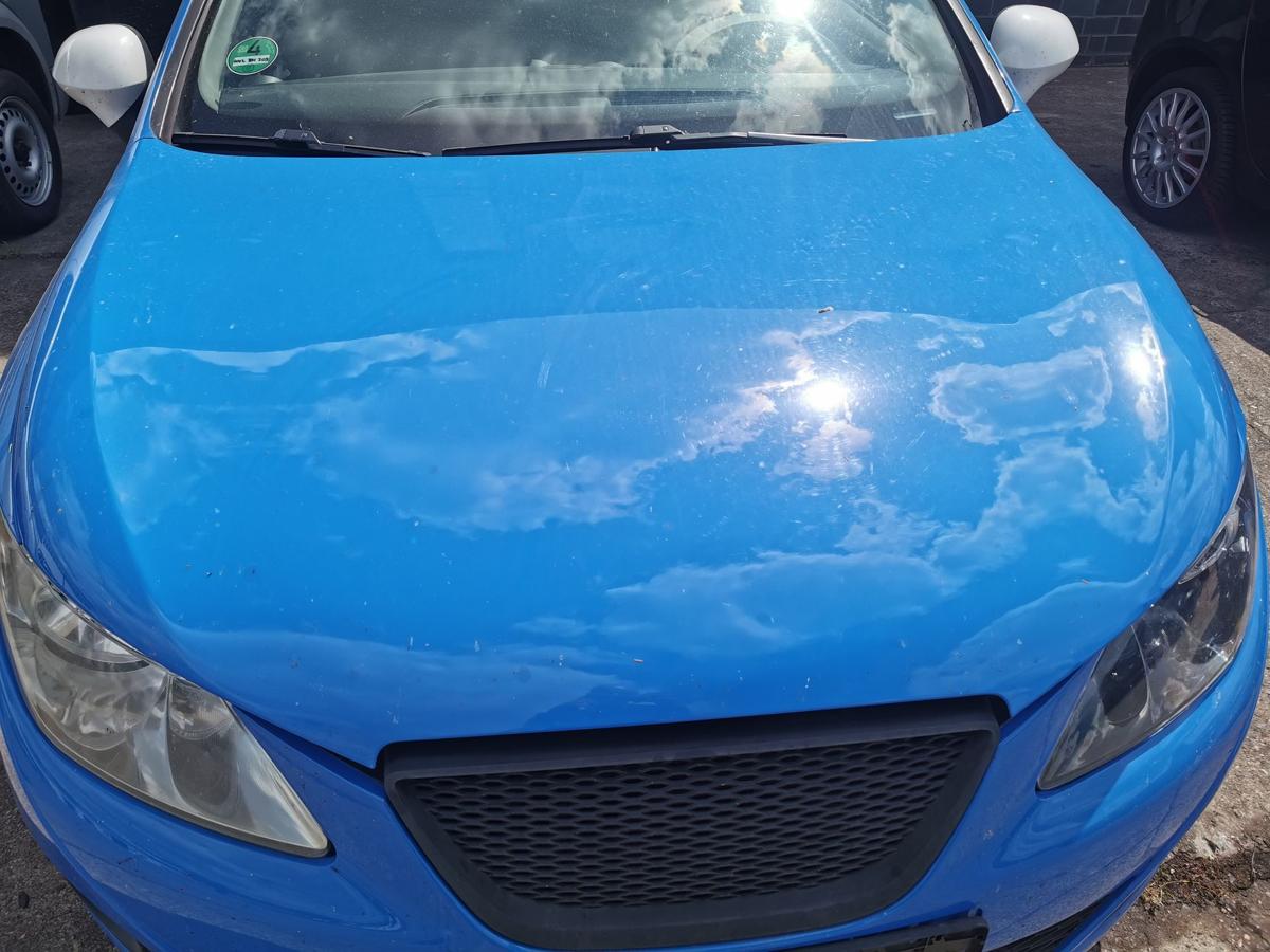 Seat Ibiza 6J Motorhaube Haube Klappe Deckel Bonnet vorn blau Hagelschaden