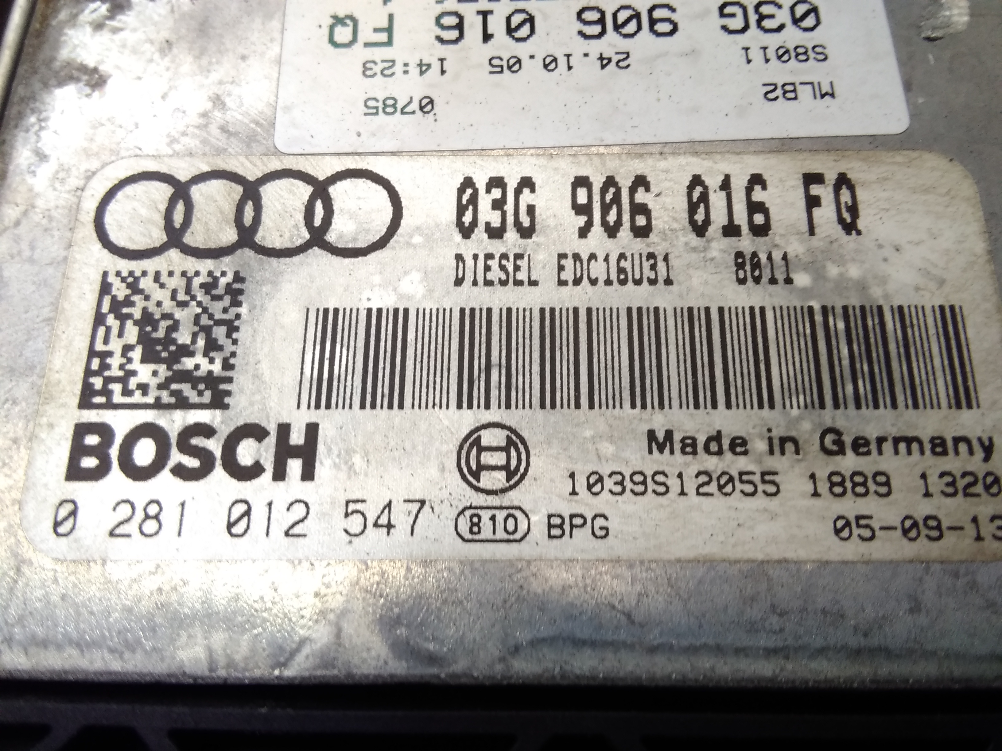 Audi A4 8E B7 Bj.2005 original Steuergerät Motor 0281012547 Bosch 2,0TDI 103KW