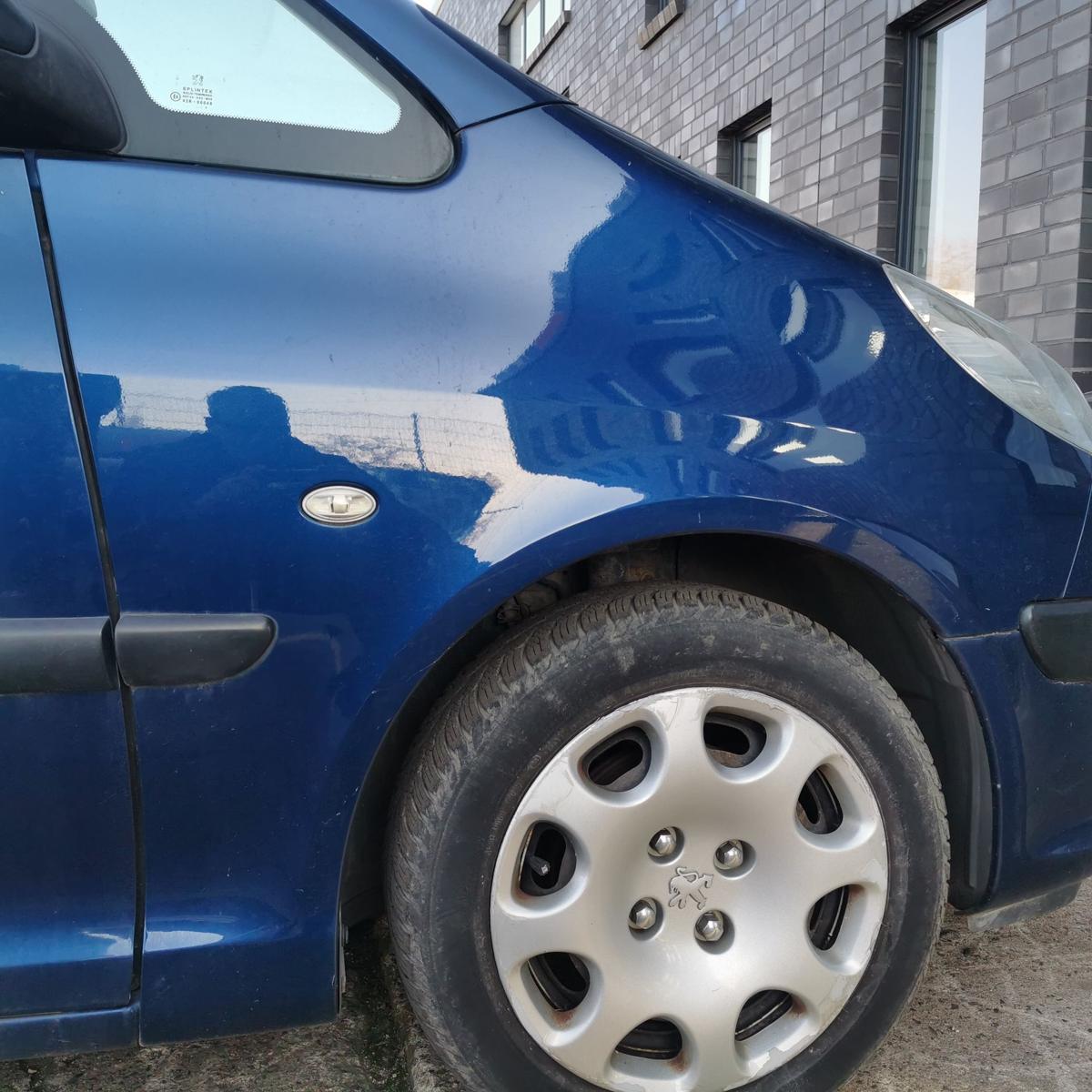 Kotflügel Fender Seitenwand vorn rechts KPL Blau Montebello Peugeot 1007 KM