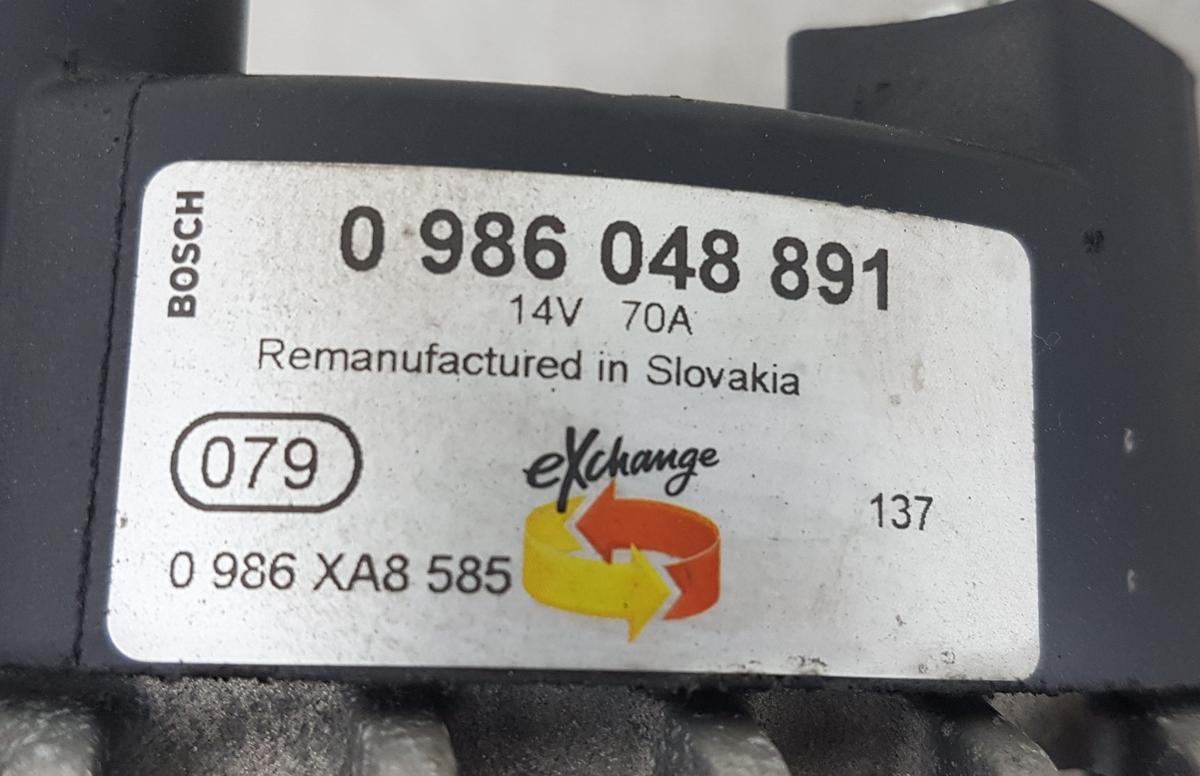 VW Fox Lichtmaschine Generator 70A 0986048891 Bj2003 1,2 40kw BMD