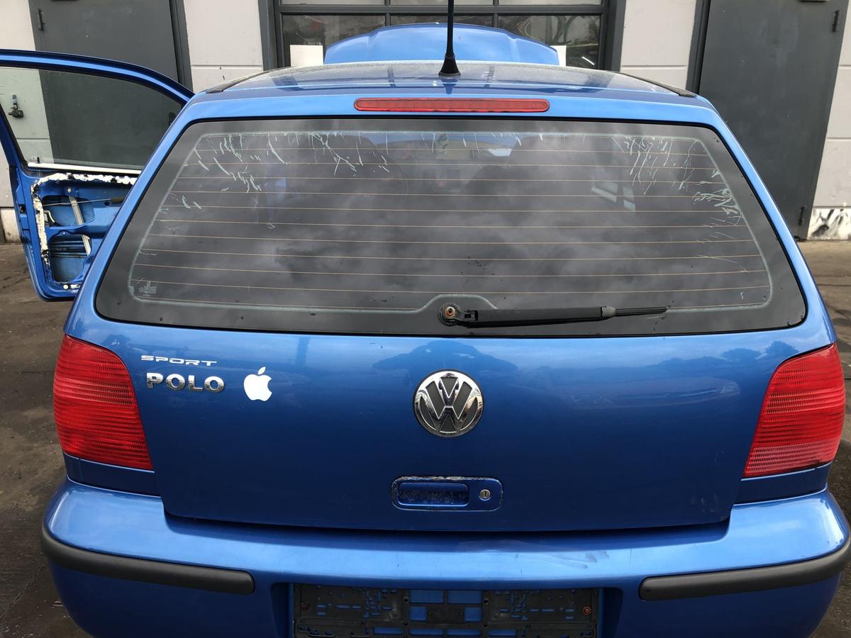 VW Polo 6N2 original Heckklappe mit Scheibe A5M Mercatoblau Bj 2001