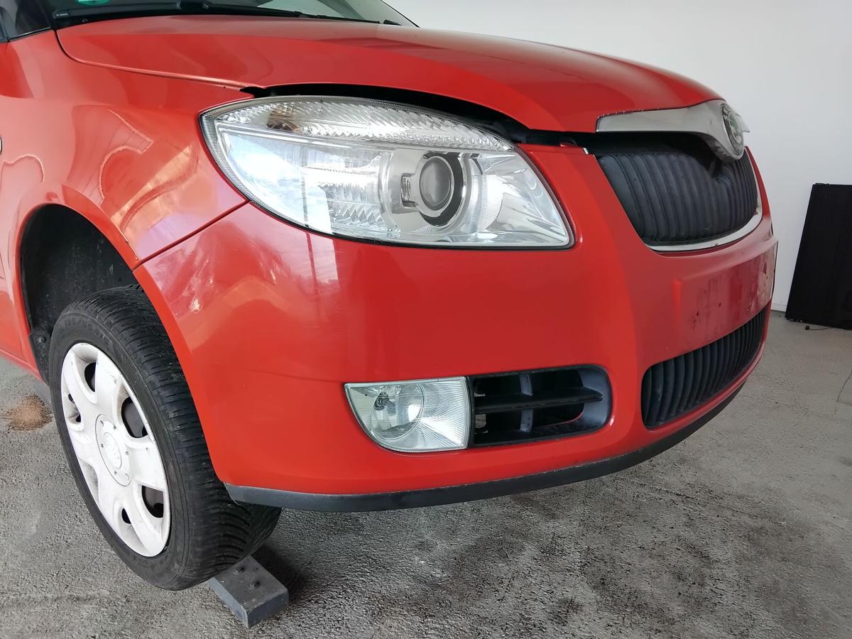 Skoda Fabia 2 5J original Stoßfänger Stoßstange vorn corridarot 8151 BJ2009