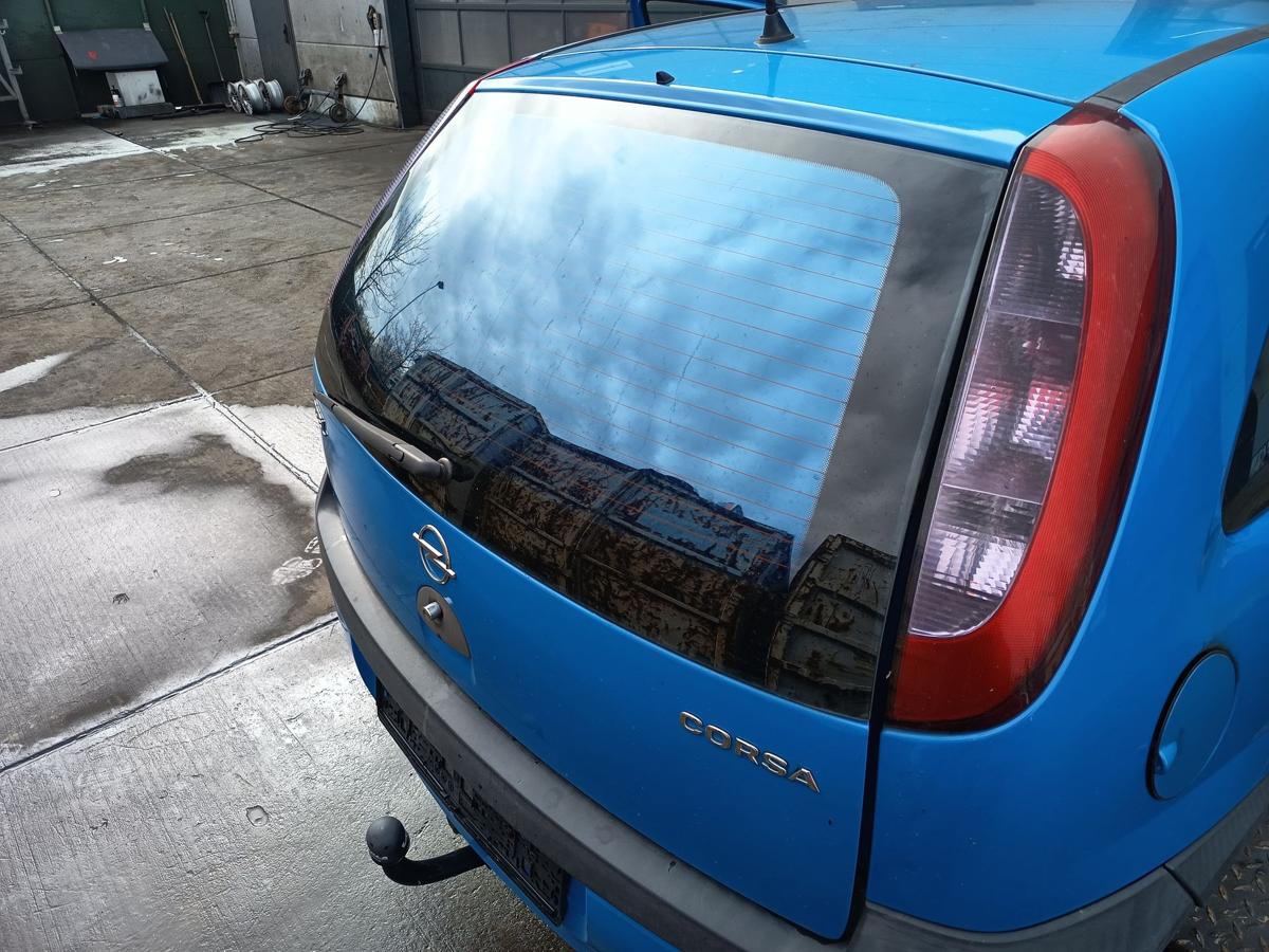 Opel Corsa C original Heckklappe mit Scheibe Z20A Arubablau Bj 2001