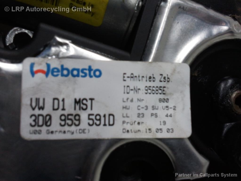 VW Phaeton Baujahr 2002 Motor Schiebedach 3D0959591D VALEO WEBASTO