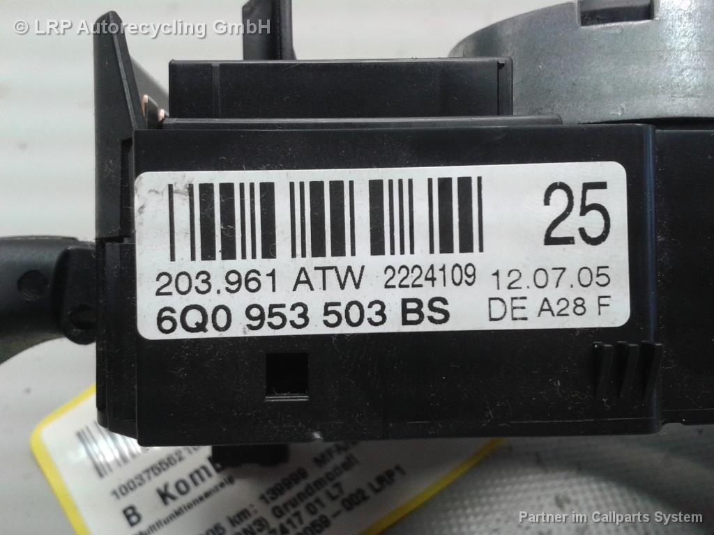 VW Polo 9N3 BJ2005 Schalter Kombischalter Blinkerschalter 6Q0953503BS MFA