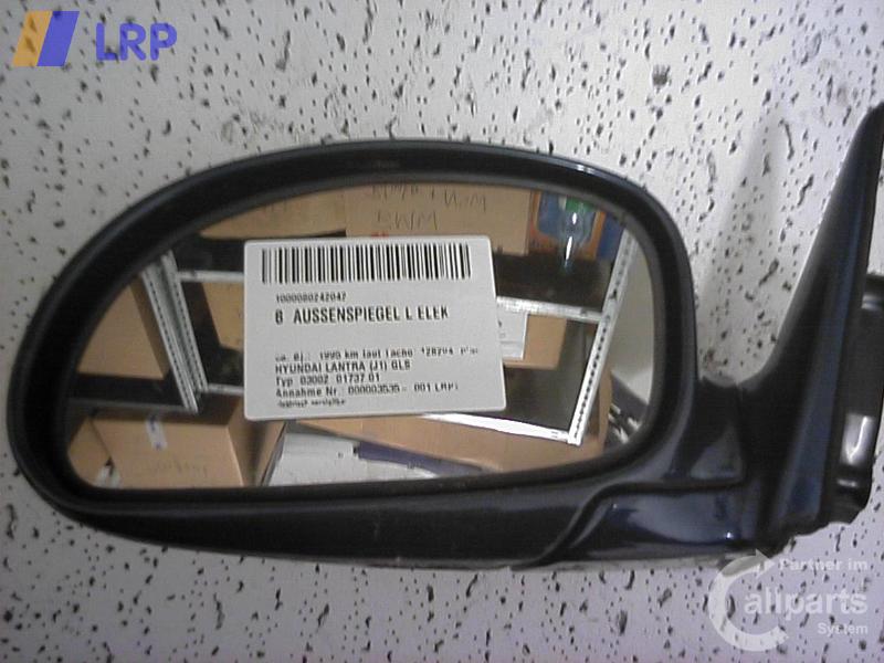Hyundai Lantra J1 BJ 1995 Außenspiegel links elektrisch Spiegel Blau