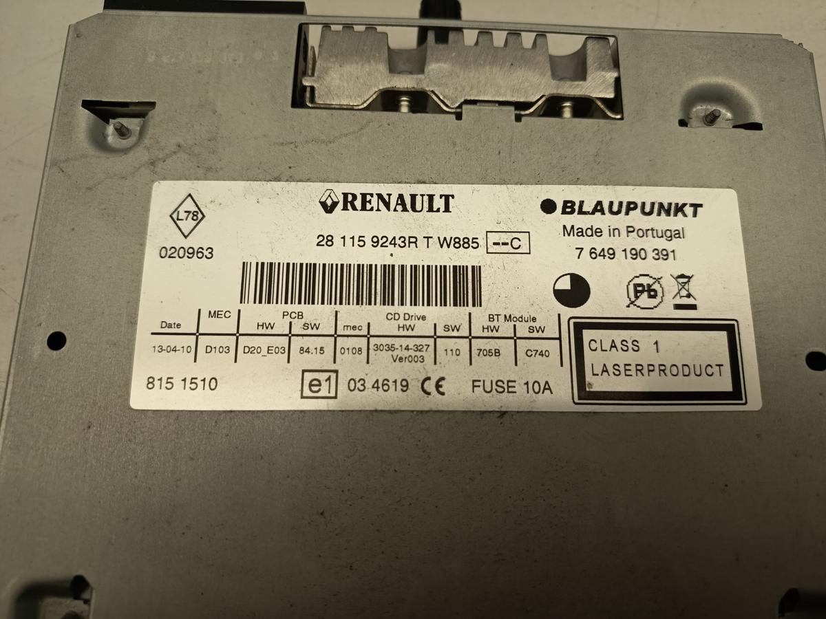 Renault Megane III original Radio CD 281159243R Baujahr 2010