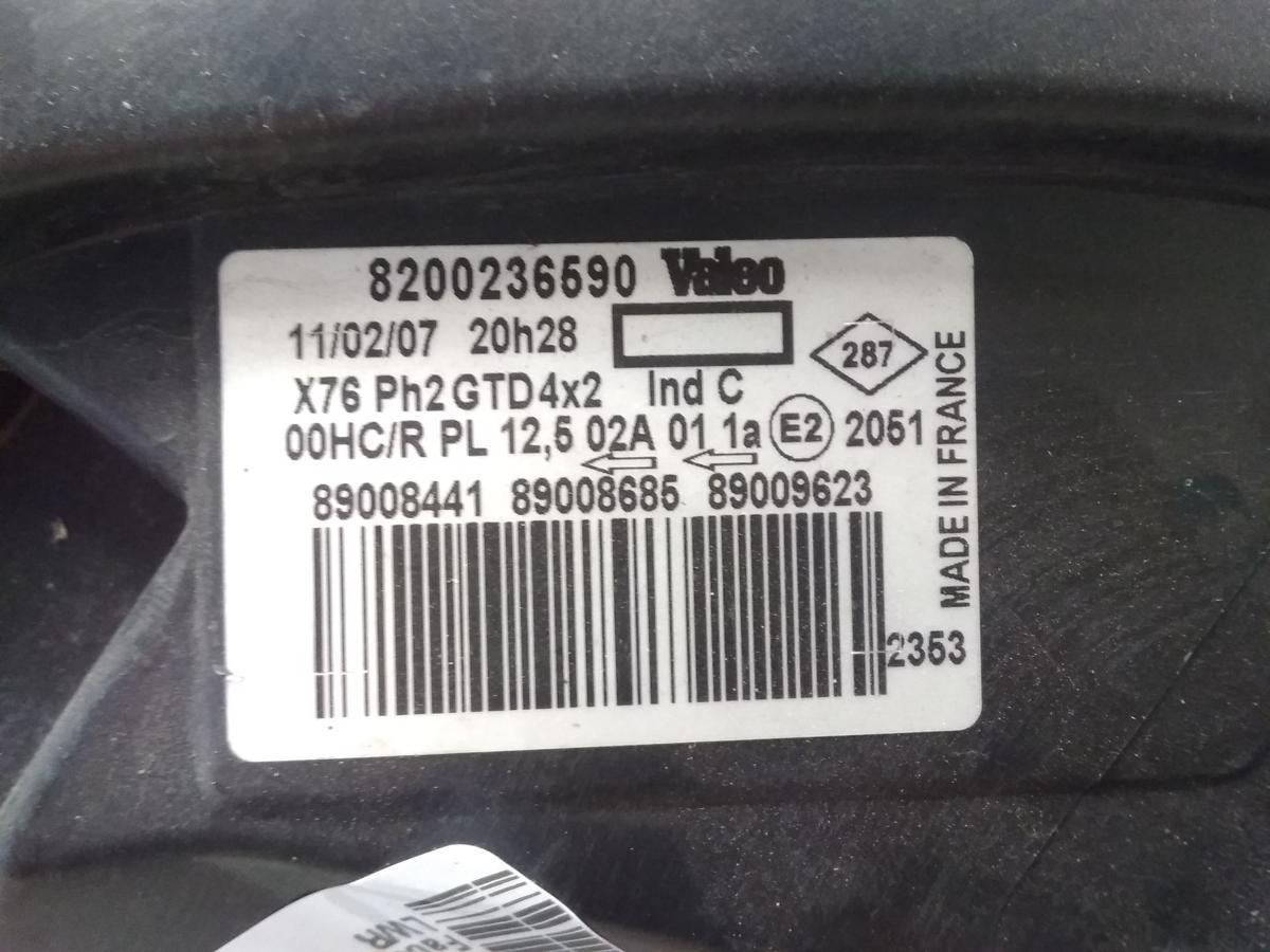 Renault Kangoo FC0 orig Scheinwerfer links Valeo 8200236590 BJ2007 Facelift