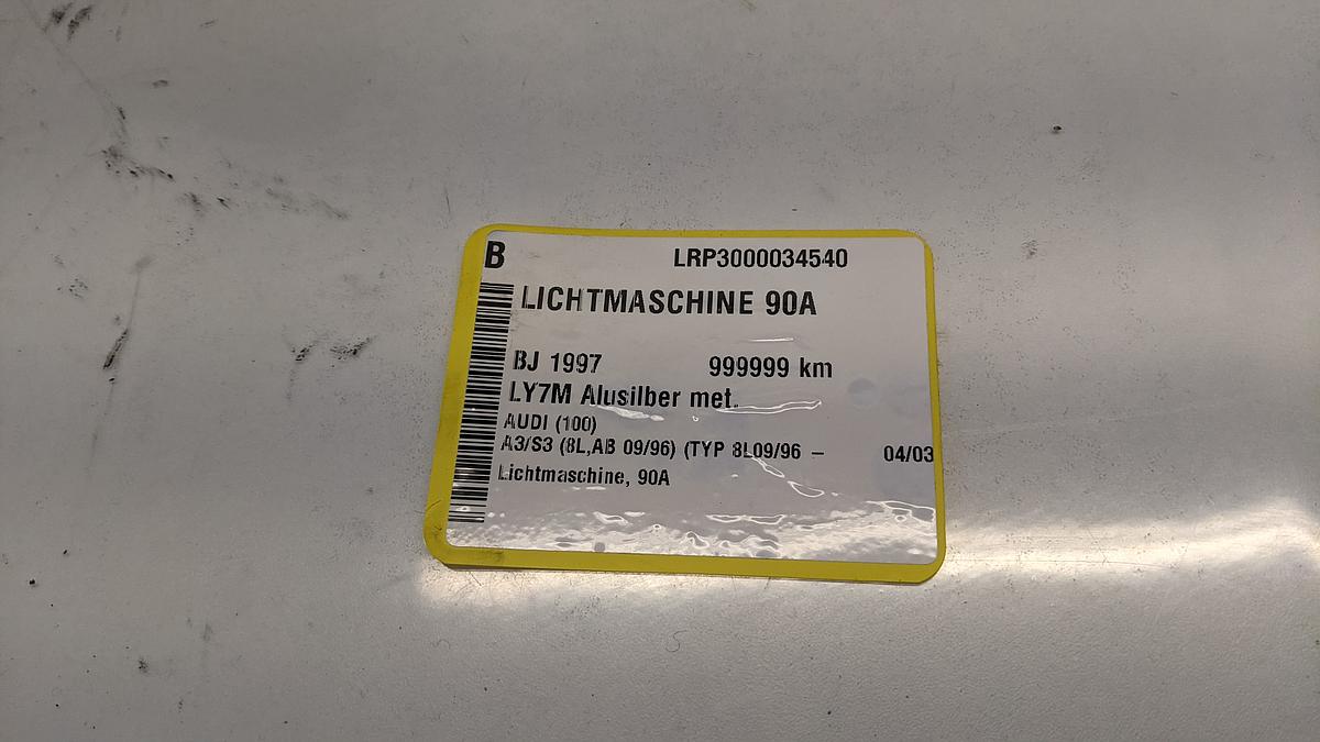 Audi A3 8L Lichtmaschine Generator 90A 037903025C 0123320034