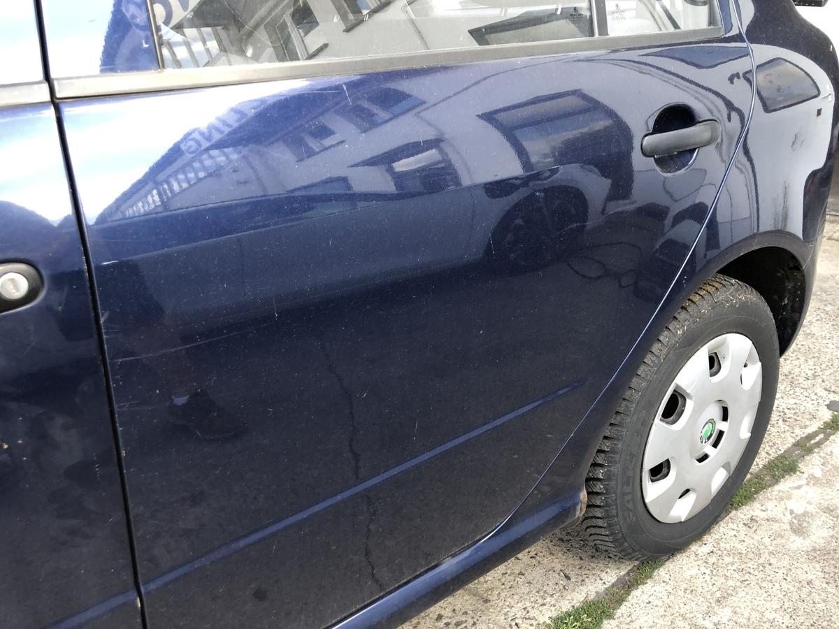 Skoda Fabia 6Y T&uuml;r hinten links Fondt&uuml;r Rohbau LF5U Tiefseeblau Metallic 5trg